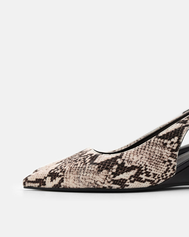Adena Leather Wedge Slingback Pumps - Multi