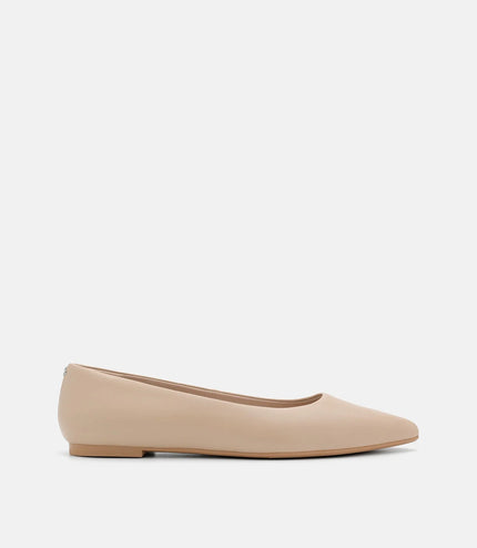 Quinn Leather Flats - Nude