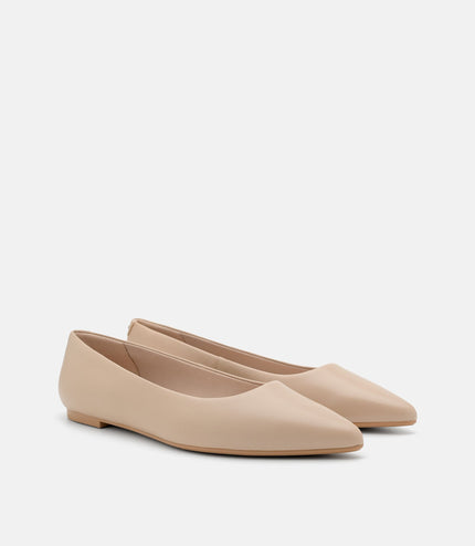 Quinn Leather Flats - Nude