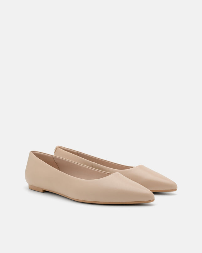 Quinn Leather Flats - Nude
