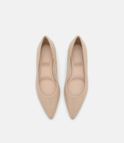 Quinn Leather Flats - Nude