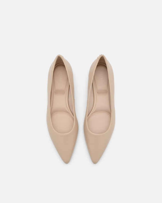 Quinn Leather Flats - Nude