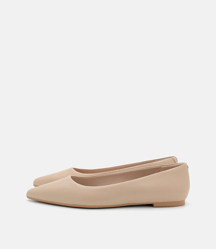 Quinn Leather Flats - Nude