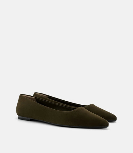 Quinn Leather Flats - Olive
