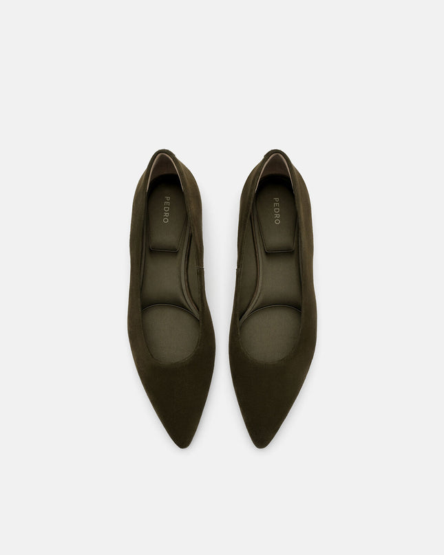 Quinn Leather Flats - Olive