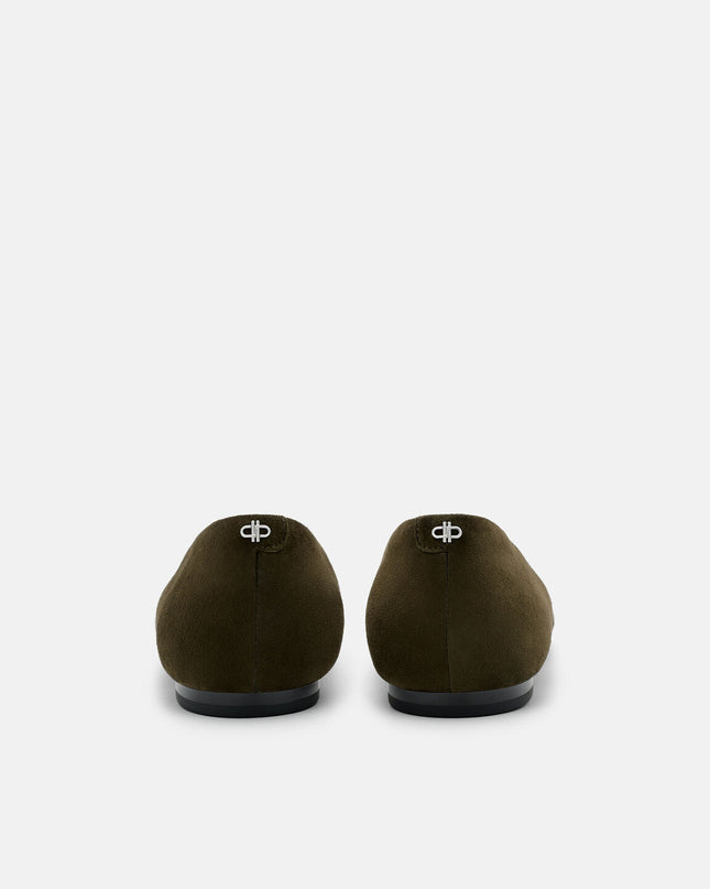Quinn Leather Flats - Olive