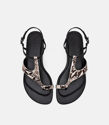 Leather Ankle Strap Sandals - Multi