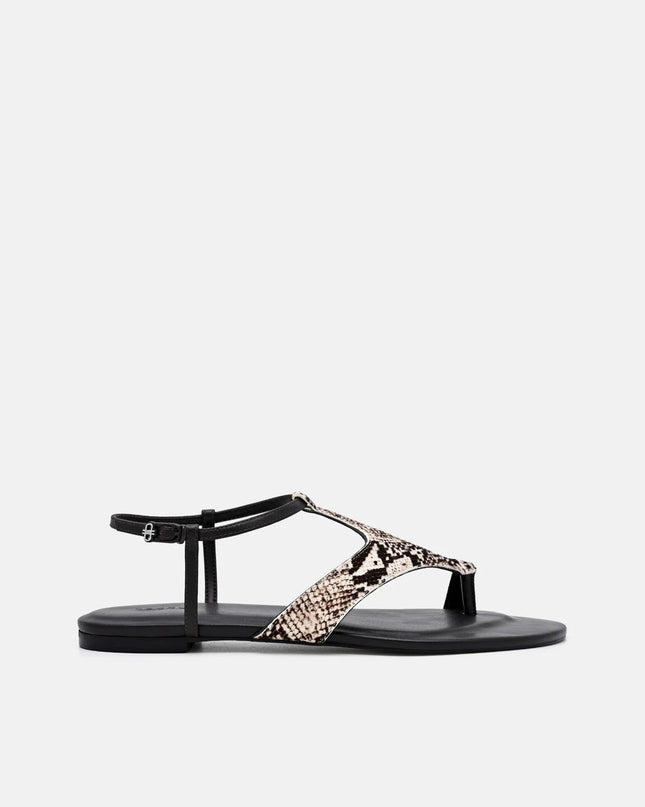 Leather Ankle Strap Sandals - Multi