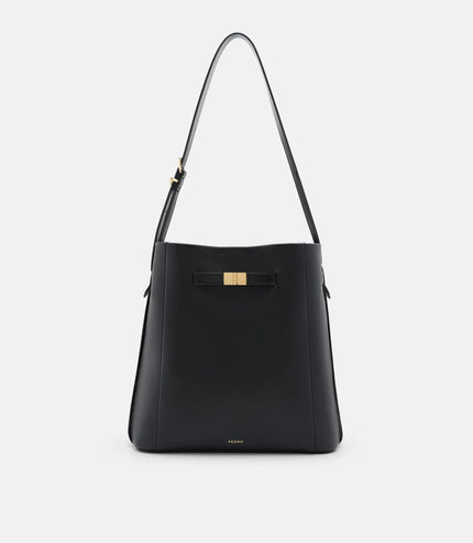 Jatte Belt Leather Bucket Bag - Black