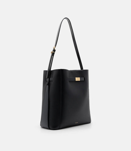 Jatte Belt Leather Bucket Bag - Black
