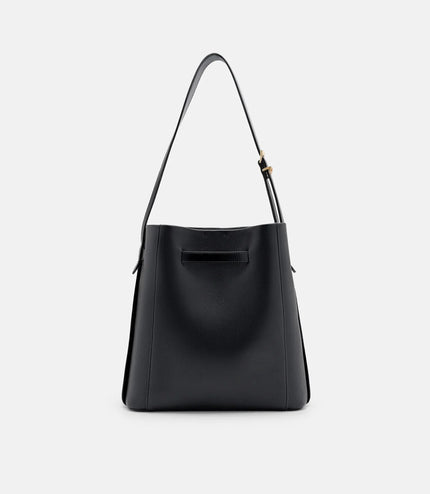 Jatte Belt Leather Bucket Bag - Black