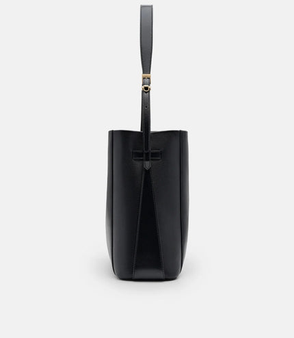 Jatte Belt Leather Bucket Bag - Black
