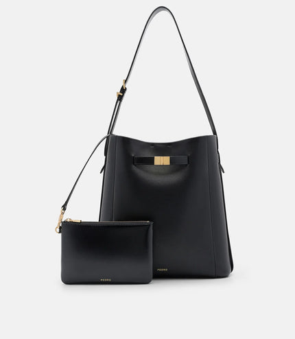 Jatte Belt Leather Bucket Bag - Black