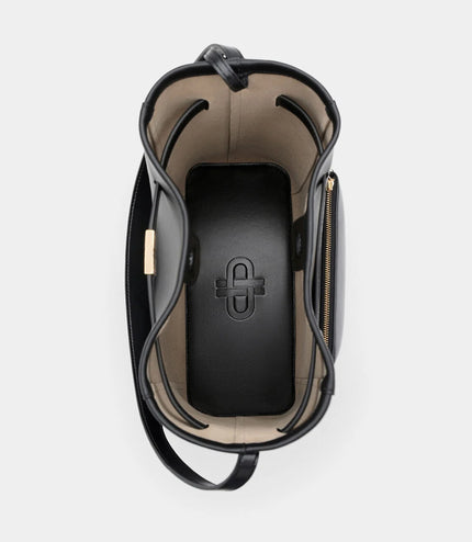 Jatte Belt Leather Bucket Bag - Black