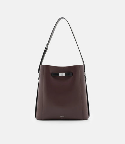 Jatte Belt Leather Bucket Bag - Burgundy