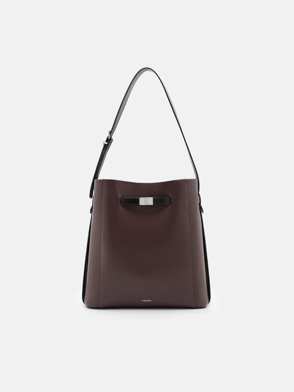 Jatte Belt Leather Bucket Bag - Burgundy