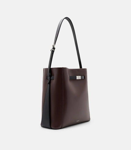Jatte Belt Leather Bucket Bag - Burgundy