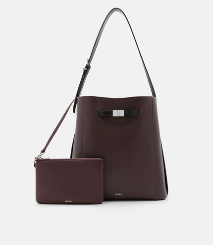 Jatte Belt Leather Bucket Bag - Burgundy