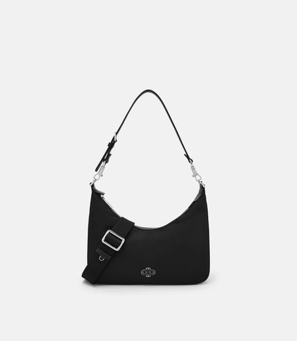 Keri Nylon Hobo Bag - Black Nylon