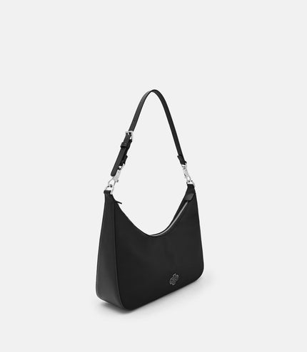 Keri Nylon Hobo Bag - Black Nylon