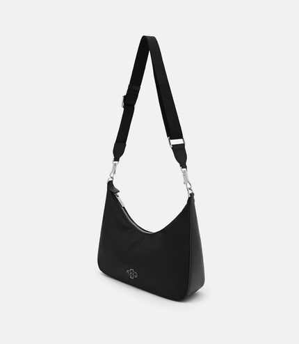 Keri Nylon Hobo Bag - Black Nylon