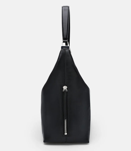 Reina Leather Hobo Bag - Black