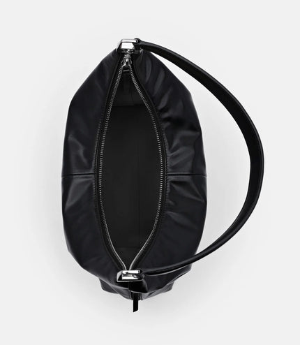 Reina Leather Hobo Bag - Black