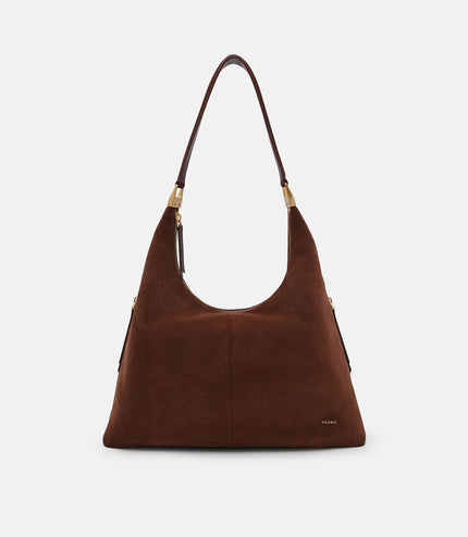 Reina Leather Hobo Bag - Mahogany