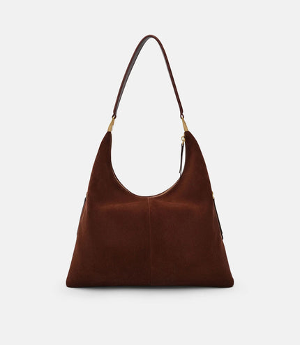 Reina Leather Hobo Bag - Mahogany