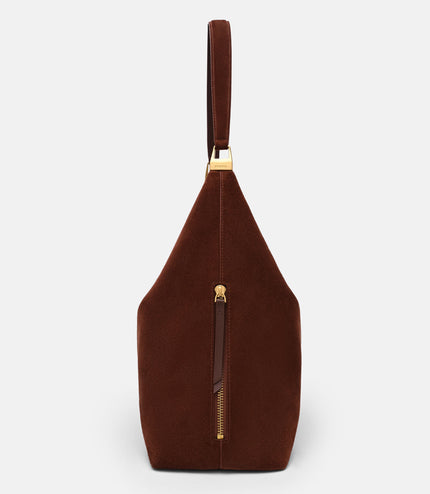 Reina Leather Hobo Bag - Mahogany