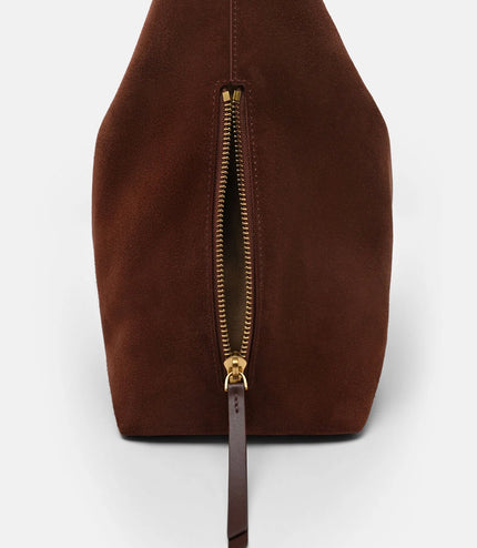 Reina Leather Hobo Bag - Mahogany