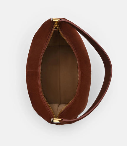 Reina Leather Hobo Bag - Mahogany