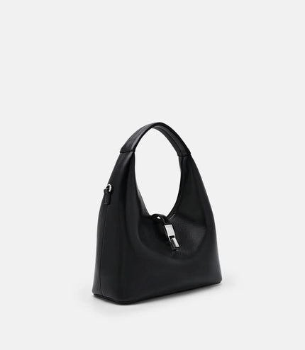 Hitch Leather Hobo Bag - Black