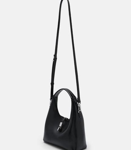 Hitch Leather Hobo Bag - Black