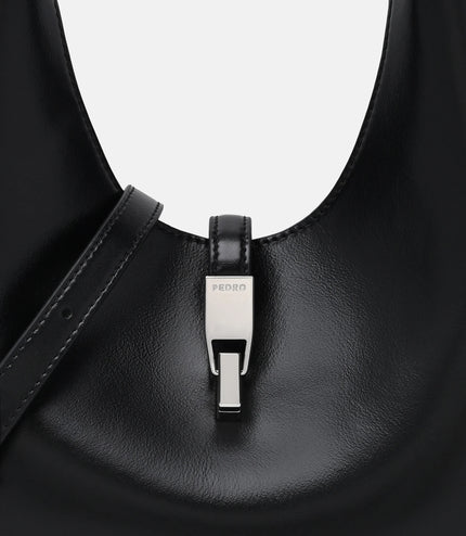 Hitch Leather Hobo Bag - Black