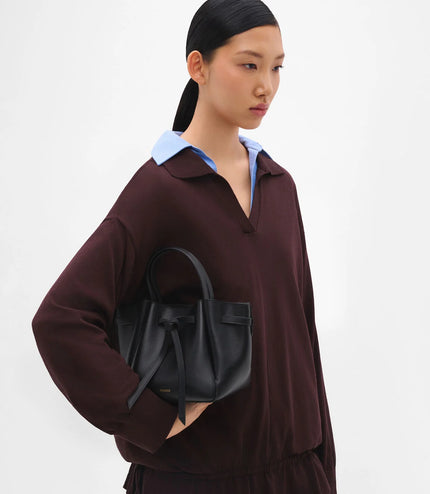 Emory Leather Tote Bag - Black