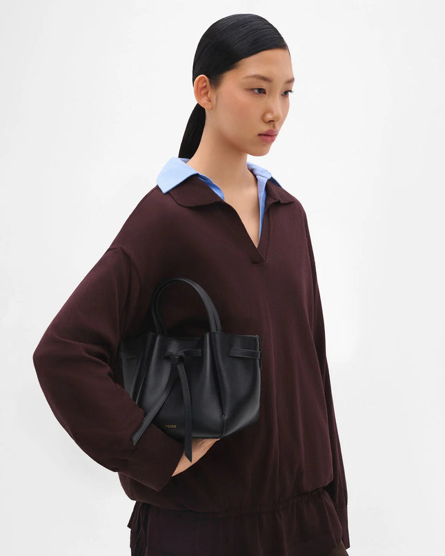 Emory Leather Tote Bag - Black