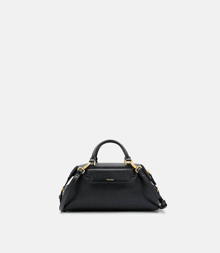 Mirelle Leather Bowling Bag - Black