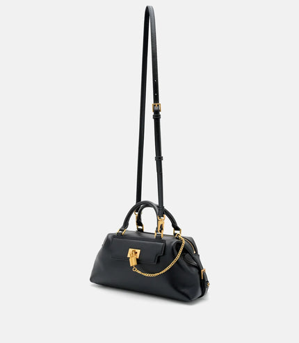 Mirelle Leather Bowling Bag - Black