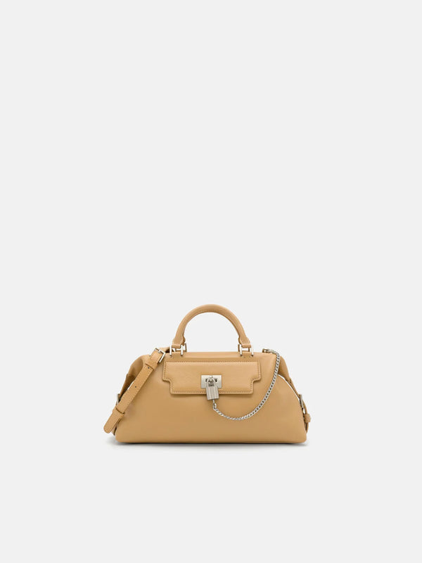 Mirelle Leather Bowling Bag - Camel