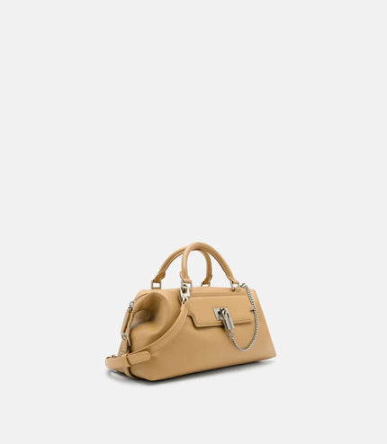 Mirelle Leather Bowling Bag - Camel