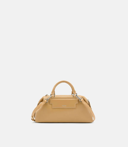Mirelle Leather Bowling Bag - Camel