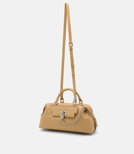 Mirelle Leather Bowling Bag - Camel