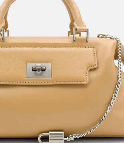 Mirelle Leather Bowling Bag - Camel