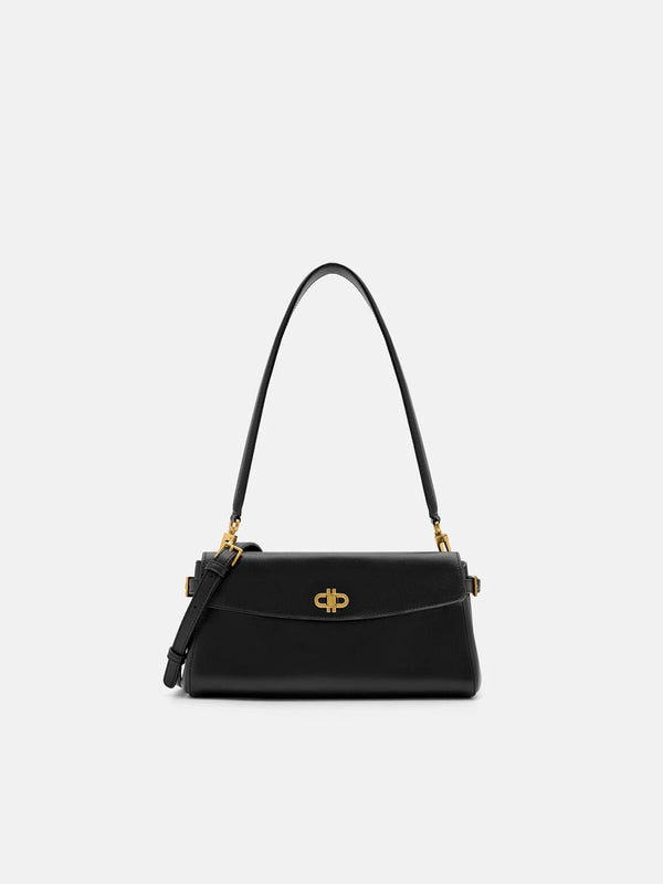 Emory Leather Shoulder Bag - Black