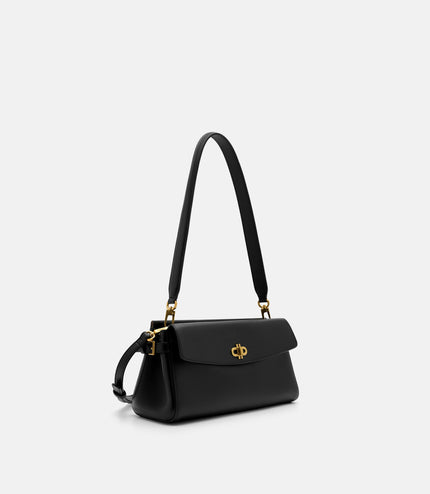 Emory Leather Shoulder Bag - Black