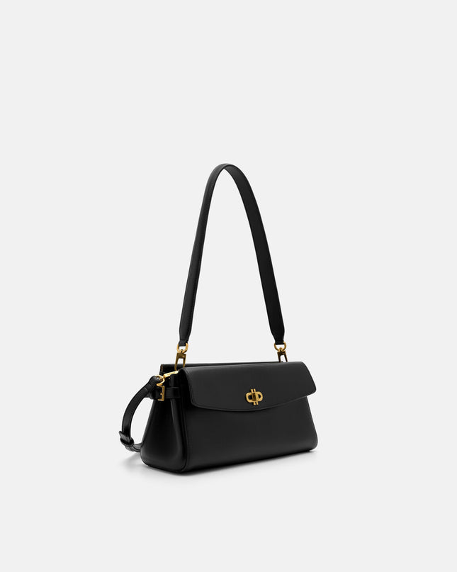 Emory Leather Shoulder Bag - Black