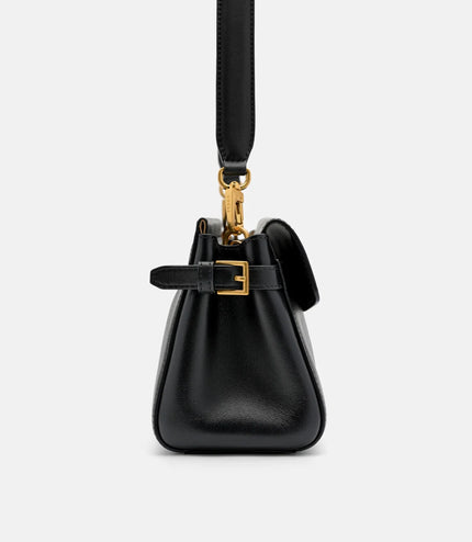 Emory Leather Shoulder Bag - Black
