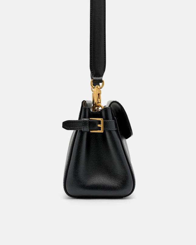 Emory Leather Shoulder Bag - Black