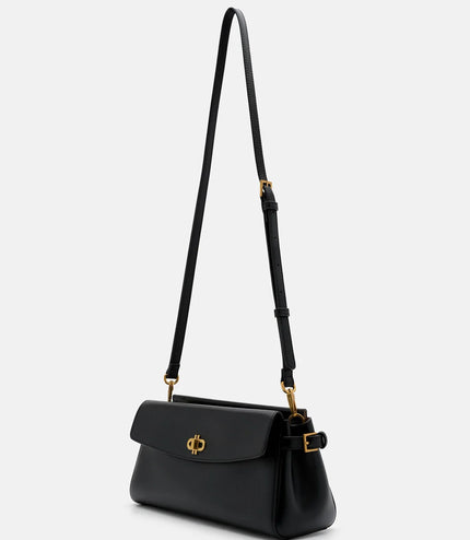 Emory Leather Shoulder Bag - Black